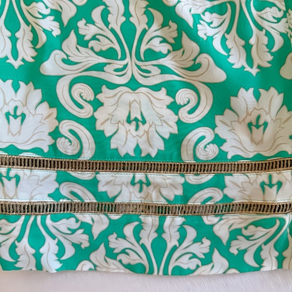 JM Collection 2-Piece Lounge Set Women’s S Green White Baroque Print Top & Pants - Picture 8 of 13